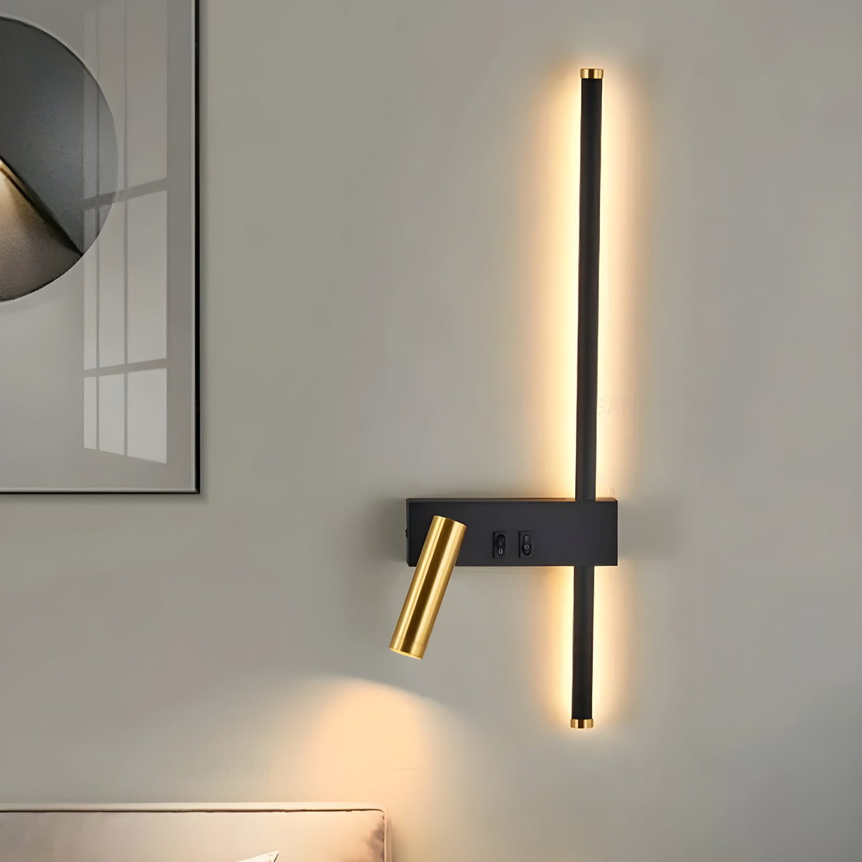 Duo-Vägglampa med strömbrytare - Minimalistisk design för vardagsrum och sovrum Carvallo