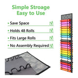 Carvallo Keeper Vinyl-rullehållare med 48 fack | Hängande organizer för pysselrum & verkstad | Platsbesparande förvaring | 33 × 113 cm Carvallo
