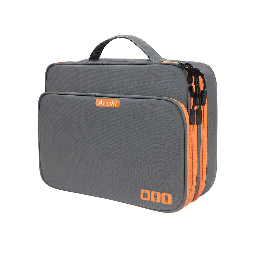 Carvallo-Organizer TECHNIVO LayerPro | 3-lagers Kabelväska | Vattentät & Stort Volym | För iPad, Laddare & Tillbehör Carvallo