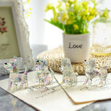 4 Olika formade Crystal Hundfigurer Art Glass MILA Sverige