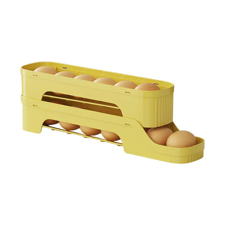 Carvallo RolloMaxx | 4-lagers äggorganisatör | Platsbesparande & Självrullande | Transparent design Carvallo