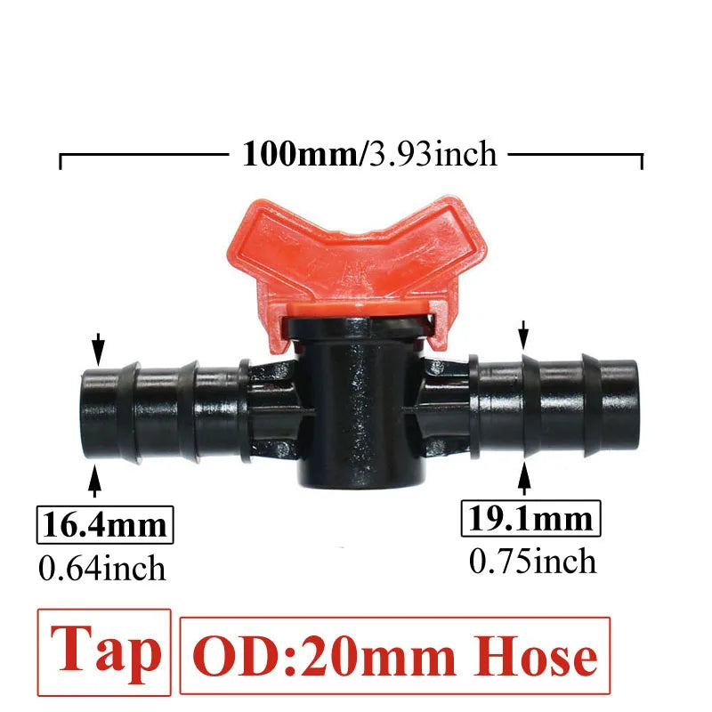 Carvallo FlowTura ConnectPro | Mini-kula ventil med slanganslutning och gänga | För trädgård, PE-slang och droppbevattning Carvallo