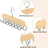 Carvallo bälte- och halsdukshållare i trä | Platsbesparande garderobsorganisator | För bälten, slipsar och accessoarer Carvallo