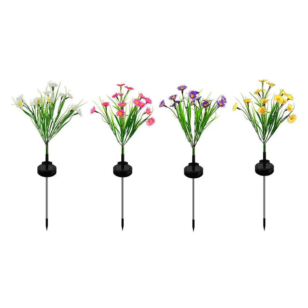 Carvallo Solar Trädgårdslampa Tusensköna | Vattentät LED Blomlampa för Utomhusbruk | Automatisk Deko-Solarlampa för Trädgård & Balkong Carvallo