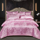 Wostar Satijn Rayon Jacquard Påslakan 220x240 Sommarluxus Dubbelsäng Duntäcke Sängkläder Set Carvallo