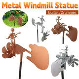 Carvallo Metall Vindspel Gitarr | Handgjord Vindskulptur | Rock Dekor för Trädgård & Terrass | 28 × 17 cm Carvallo