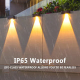 Carvallo LED Solar Vägglampa Utomhus | 3 Ljuslägen | IP65 Vattentålig | Trädgårds-, Balkong- & Stängselbelysning utan kablar Carvallo