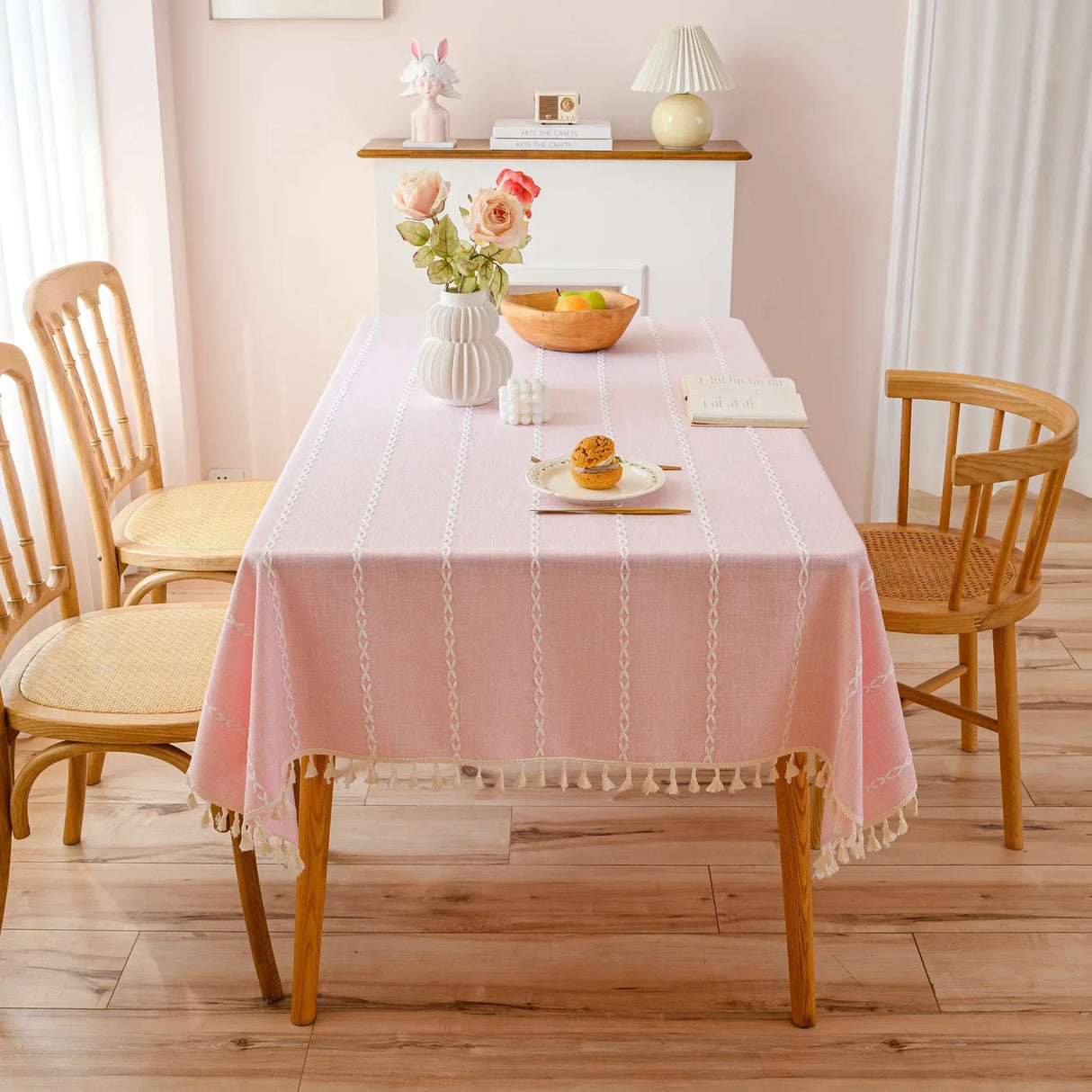 Tidlös Bomull-Linne DUK med Fransar Carvallo