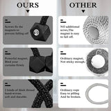 Carvallo gardinstång med magnet | 2-pack | Tjock rep-design & Stark grepp | För vardagsrum, sovrum & kök Carvallo