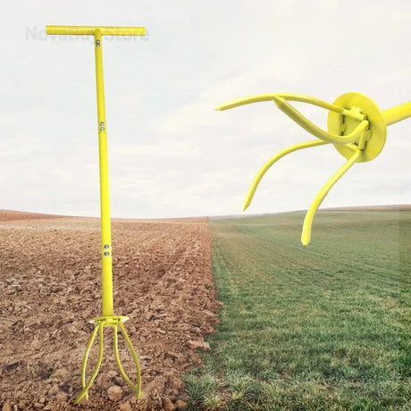 Carvallo Ergonomisk Bakhackare med T-handtag | Höjdjusterbar | För Trädgård & Rabattvård | Manuellt Grävverktyg Carvallo