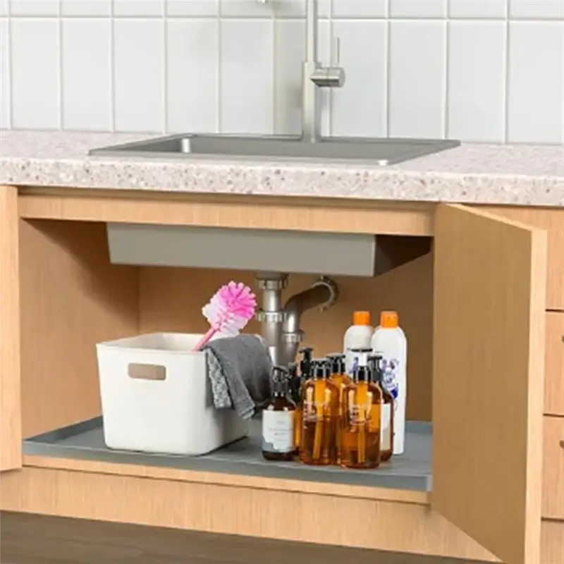 Royallure Under-Sink Vattentät Silikonmatta & Hyllfoder Organizer – Läckagesäker, Oljeavvisande, Flera användningsområden Carvallo