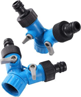 Carvallo 3/4" Y-fördelare med avstängningsventil | Snabbkopplingsgängkoppling | För trädgårdsbevattning & biltvätt Carvallo