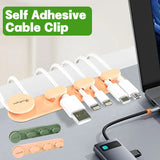 Carvallo ClipLine Set Självhäftande Kabelklipp | Kabelhantering för skrivbord, kontor & hem Carvallo