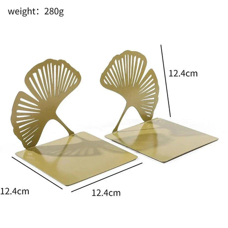 Eleganta Ginkgo-bokstöd i guld – Robust & stilfull dekoration för bokälskare Carvallo