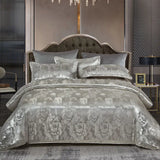 Wostar Satijn Rayon Jacquard Påslakan 220x240 Sommarluxus Dubbelsäng Duntäcke Sängkläder Set Carvallo