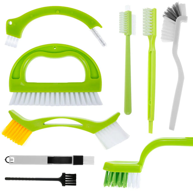 Carvallo Rengöringsborstar Set | 9-pack Fog- & Spårborstar | Ergonomisk & Återanvändbar | För Bad, Kök & Fönster Carvallo