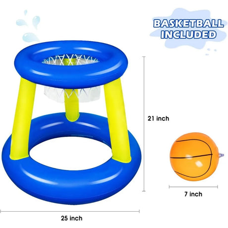 Carvallo-Basketballspel SplashDunk Pro | Uppblåsbar basketuppsättning för pool & trädgård | Interaktivt sommarljudspel för barn & vuxna Carvallo