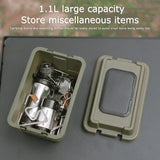 Carvallo Outdoor Förvaringslåda 1,1L | Fukt- & Torkdukar | Dammsäker & Bärbar | För Camping & Bagageutrymme Carvallo