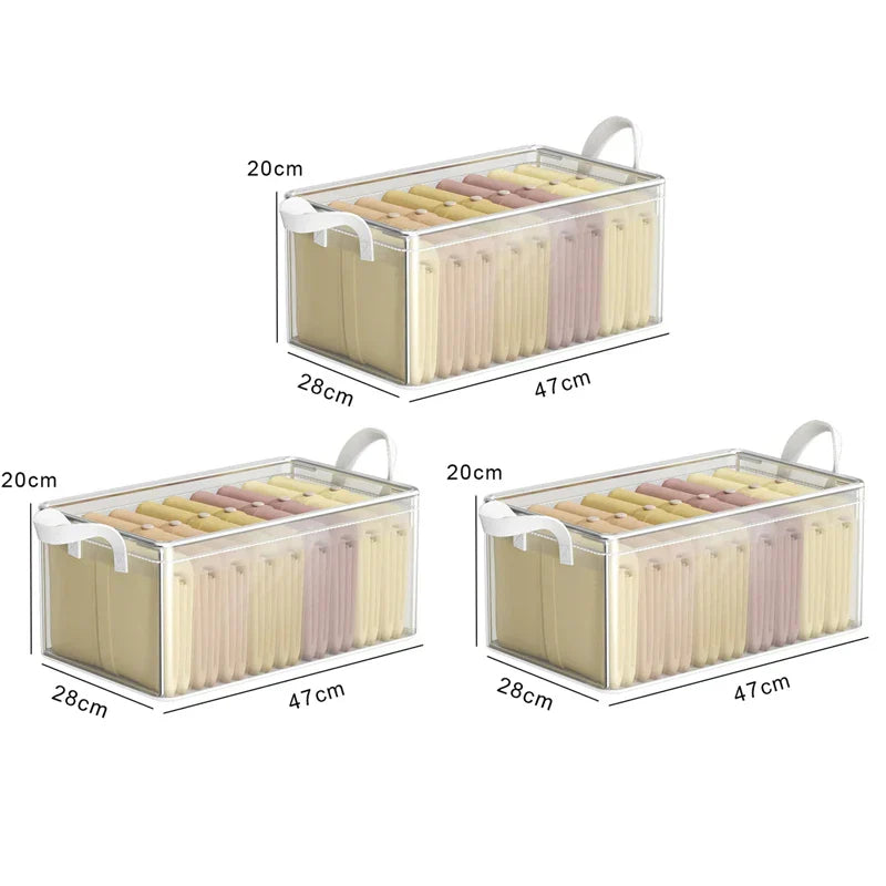 Carvallo Kläders Organiser | Transparent PVC Förvaringslåda | Med Metallram & Dammskydd | Fällbar & Vattentät Carvallo