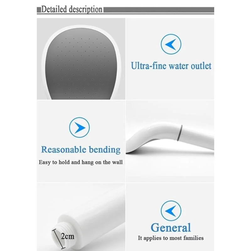 Carvallo Högtrycksduschhuvud med vattensparfunktion | Vit handdusch med filter & standardanslutning – 22×12×7,4 cm Carvallo