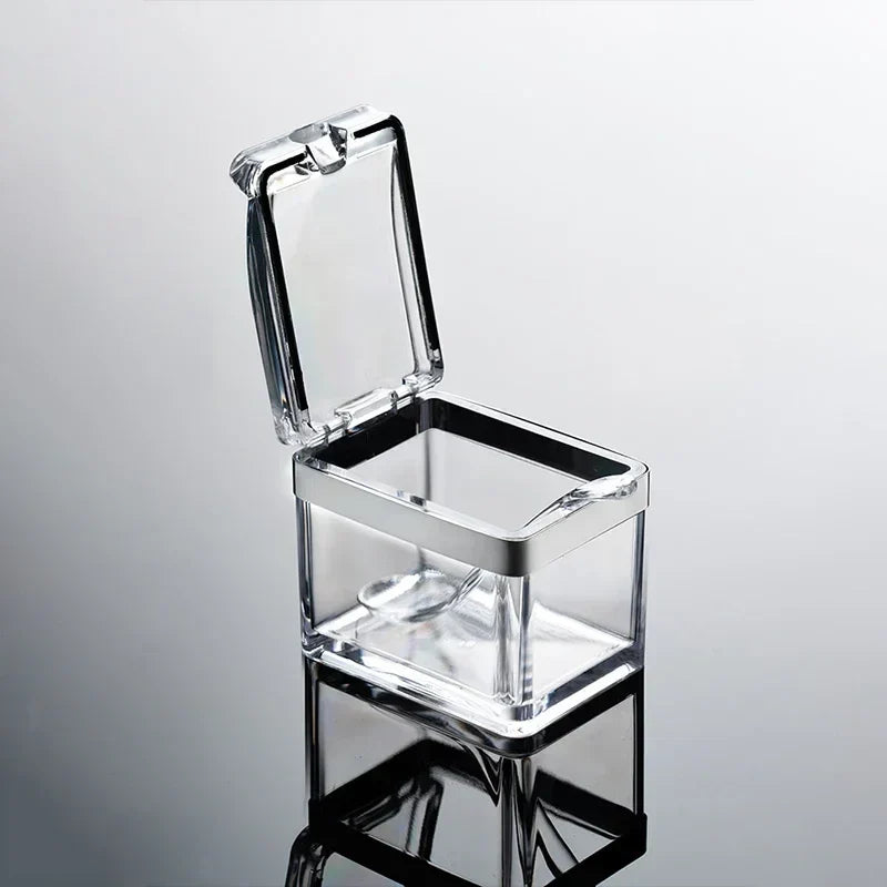 Carvallo ClearSpice Quadra | 4 fack med lock & skedar | Transparent | 23,5 × 9,5 × 8,5 cm | För salt, socker & kryddor Carvallo