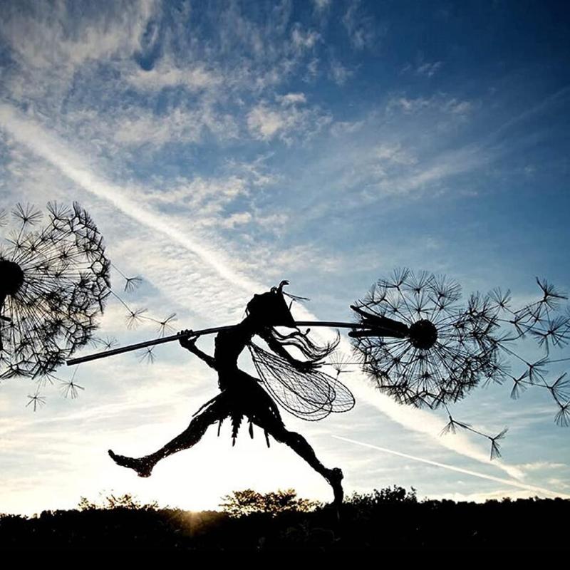 Fairy Garden Sculpture | Detaljerad Metall Dekor för Utomhus Carvallo