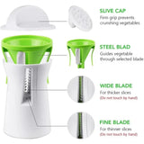 Carvallo Spiral Cutter | For Vegetables & Cheese | Manual & Compact | Stainless Steel & BPA-free Plastic Carvallo