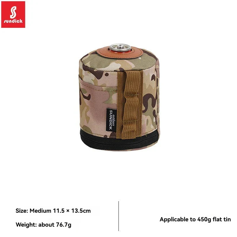 Carvallo skyddshölje för gaspatroner | Stötresistent & Praktisk | För 230 g & 450 g platta gasburkar | Med sidoficka & dragkedja | Utomhus & Camping Carvallo