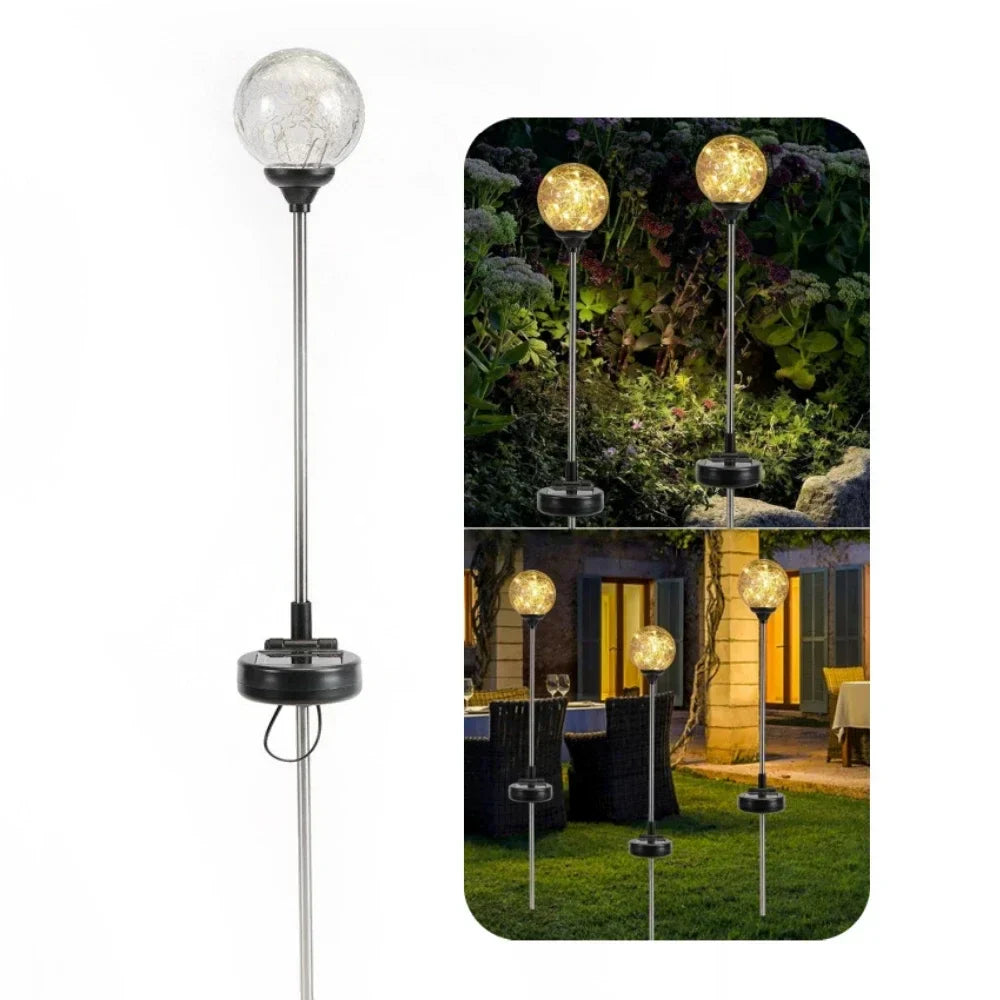 Carvallo GlowSphere Solarbollträdgårdslampa 70 cm | LED-landskapsljus | Jordspett | Väderbeständig Carvallo