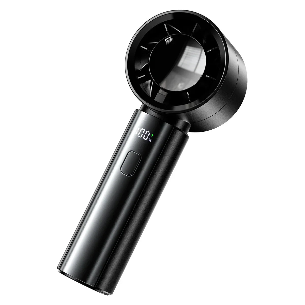 Carvallo Bärbar Handfläkt med 4000 mAh batteri | 5 nivåer & 100 intensitetsnivåer | Digitaldisplay & Dubbel luftström för utomhus & resor Carvallo