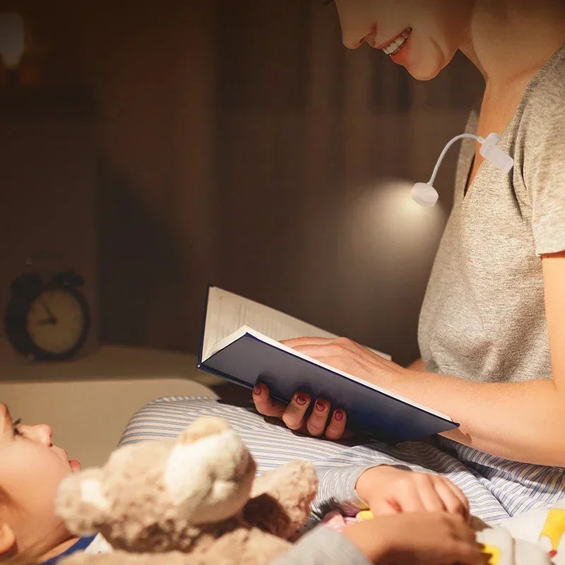 Carvallo LED boklampa med klipp | 3 ljusfärger | Steglöst dimbar | Flexibel hals | USB & batteridriven Carvallo