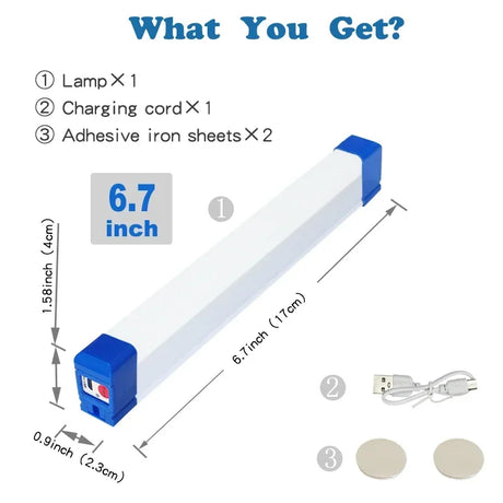 Carvallo LED Rör | Uppladdningsbar campinglampa med magnet & krok | 32/52 cm | Bärbar nödbelysning för utomhus & fordon Carvallo