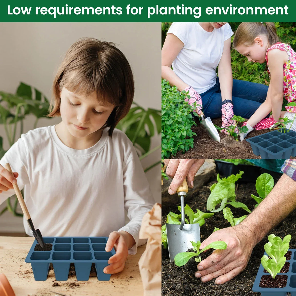 Carvallo Silikon | BPA-free & Reusable | 12 Cells with Drainage | 2-Pack in Black or Dark Green Carvallo