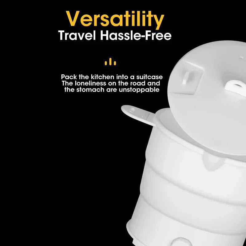 Carvallo Mini-Kokkärl FoldaCook | Fällbar & kompakt | 1,2 L | 800 W | För camping, kontor & resor Carvallo