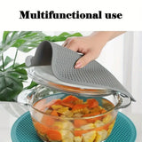 Carvallo-underlägg HexaGrip 25 | Ø 25 cm | Värmebeständig bikake-matta | Rutschfri & flexibel | För kastruller, stekpannor & tallrikar Carvallo