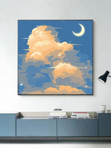 Carvallo Malset efter siffror | Abstrakt solnedgångslandskap | Akrylmålning med träram | Väggdekoration för hemmet Carvallo