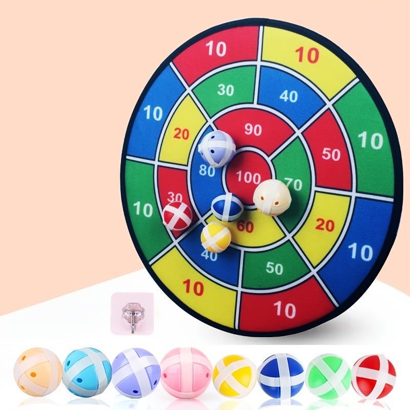 SkillDarts - Stor dubbelsidig darttavla för barn med klibbiga bollar och målspelet Carvallo
