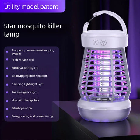 Carvallo Lumava Pro | 4-i-1 Campingljus med insektsskydd & SOS-funktion | Uppladdningsbar med USB-C & 2000 mAh batteri Carvallo