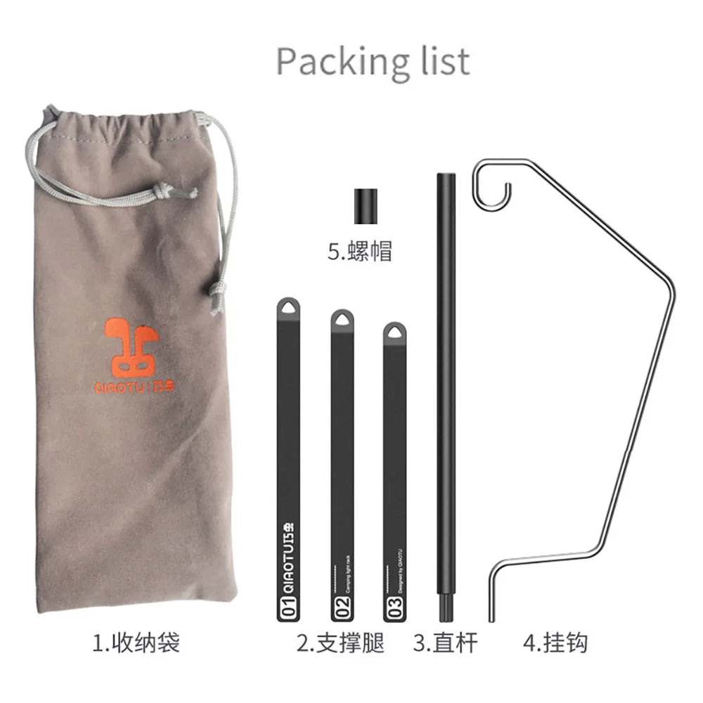 Carvallo Lampstativ CAMPORIA FlexLite | Bärbar & Avtagbar | Utomhus & Camping | Lykthållare för Bord & Golv Carvallo