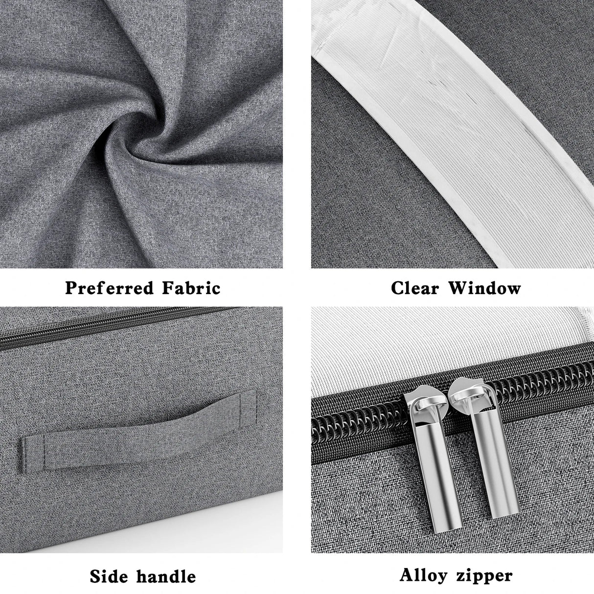 Carvallo Förvaringsväska | Extra Stor & Fällbar | Med Insynsfönster & Dragkedja | Cationic Tyg Grå Carvallo