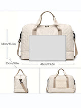 Carvallo TravelFlex Lätt resväska med diamantmönster | Stor sport- & weekendväska med skofack & vått fack | Godkänd för handbagage & vikbar Carvallo