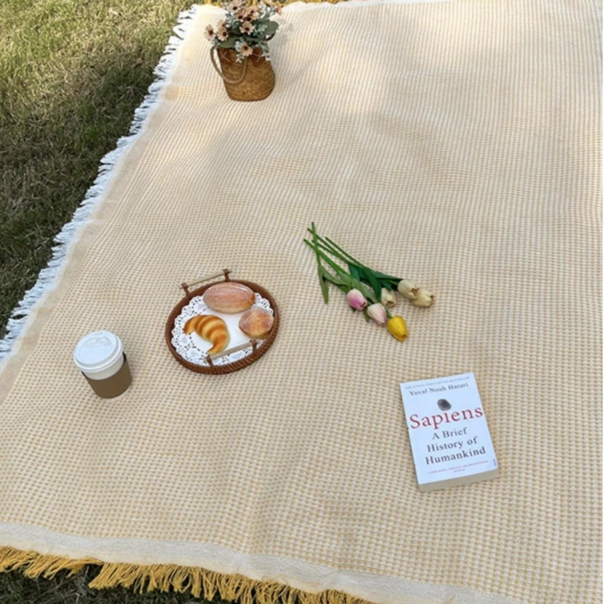 Boho Picknickfilt med fransar Carvallo