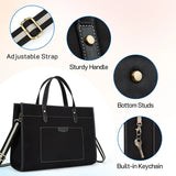 Carvallo Canvas Laptop-väska Dam 15,6 tum | Stor axelväska med fack för kontor, universitet och resor | Stilig handväska med axelremmar och laptopfack Carvallo