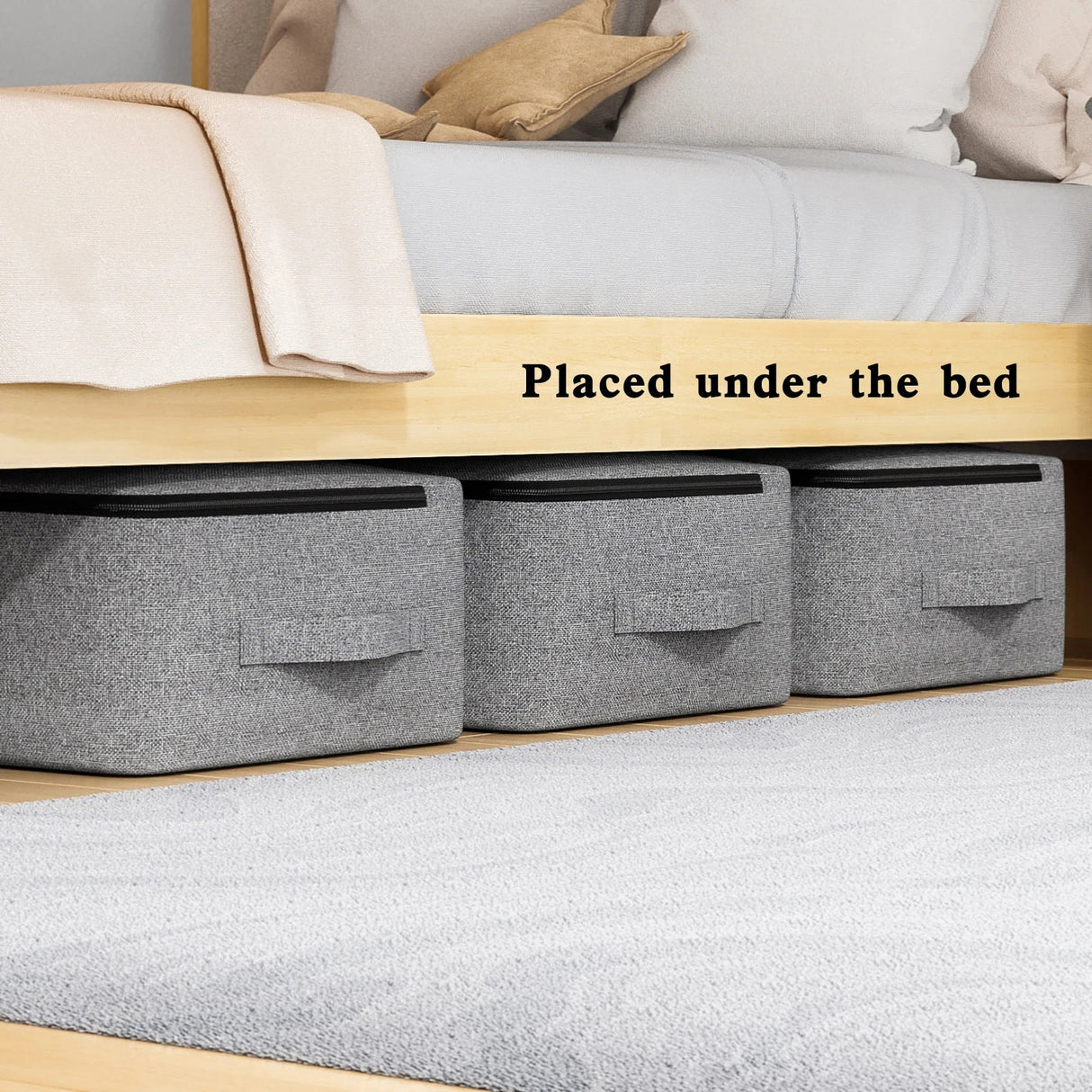 Carvallo Förvaringsväska | Extra Stor & Fällbar | Med Insynsfönster & Dragkedja | Cationic Tyg Grå Carvallo