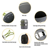 Carvallo CookLite Camping Kokksett | Lett & Sammenleggbar | Gryte med Lok | Inkl. Transportveske | For Vandring, Trekking & Utendørs Carvallo