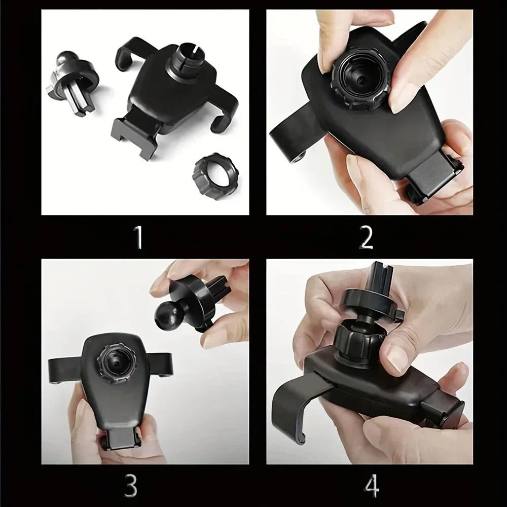 Carvallo Auto-Handyhållare med 30W Trådlös Laddare | Automatisk Låsning | Qi-Laddning & Säkerhetsfunktioner | För Ventilationsgaller Carvallo