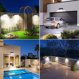 Carvallo 197 Solar Vägglampor Set | 2 stycken | 197 LEDs | 3 lägen | IP65 Vattentålig | Rörelsesensor | Utomhusbelysning för Trädgård, Gård & Terrass Carvallo