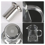 Carvallo Tekanna i glas med rostfritt stålsil | Värmebeständig & Diskmaskinssäker | För lös te & tebollar | 550/750/950 ml Carvallo