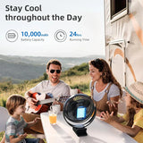 Carvallo-Ventilator BreeziClip | 8-tum | Tyst & Återuppladdningsbar | 10.000 mAh Batteri | För barnvagnar, camping & hem Carvallo