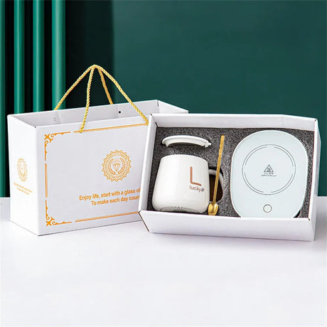 Innovativt set med uppvärmda muggar – Keramisk kopp med Smart Warming Coaster MILA Sverige